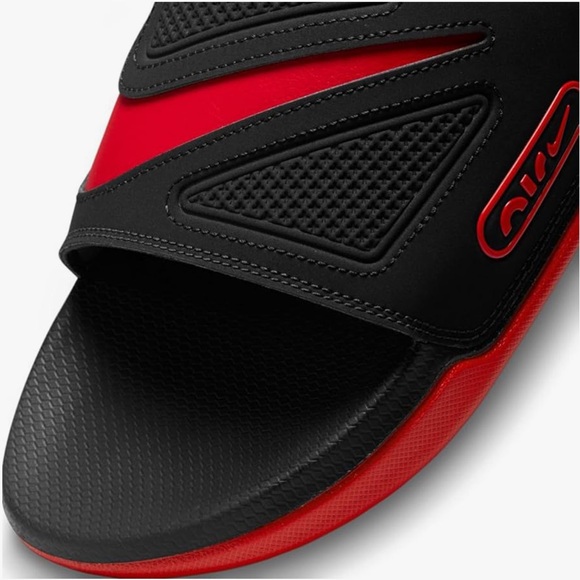 NIKE 👟 LIKE NEW AIR MAX CIRRO RED/BLACK VEGAN SYNTHETIC SANDAL SLIDES Men’s 13 - Picture 3 of 13